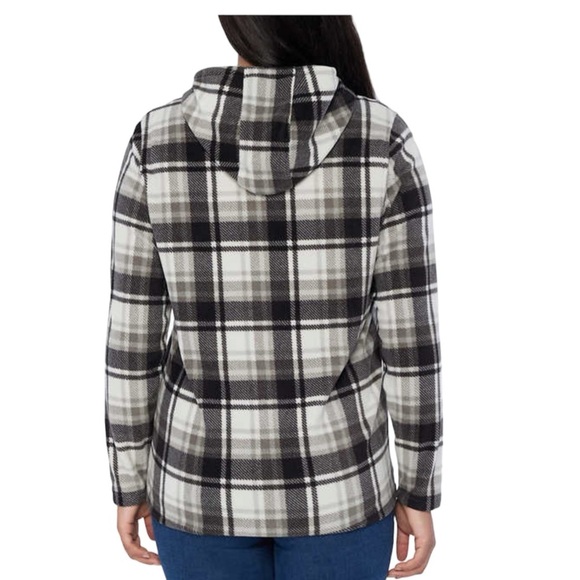 Ladies’ Active O’Neill Small Half Zip Polar Fleece Hoodie Sweatshirt Black Gray - Picture 4 of 6